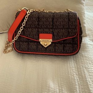 MICHAEL Michael Kors SoHo Quilted Signature Logo Nylon Shoulder Bag